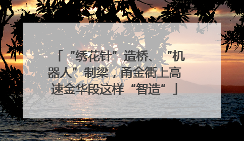 “绣花针”造桥、“机器人”制梁，甬金衢上高速金华段这样“智造”