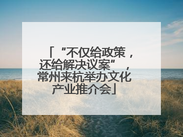 “不仅给政策，还给解决议案”，常州来杭举办文化产业推介会