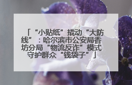 “小贴纸”撬动“大防线”：哈尔滨市公安局香坊分局“物流反诈”模式守护群众“钱袋子”