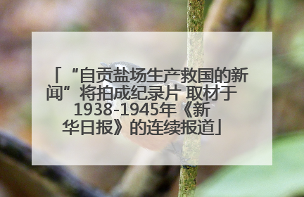 “自贡盐场生产救国的新闻”将拍成纪录片 取材于1938-1945年《新华日报》的连续报道
