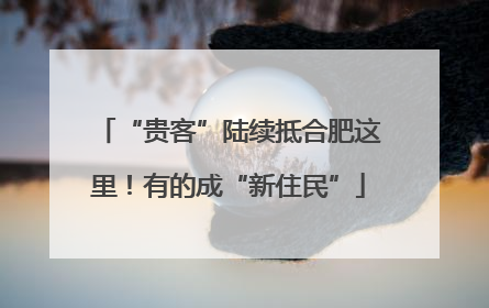 “贵客”陆续抵合肥这里！有的成“新住民”