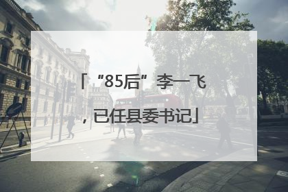 “85后”李一飞，已任县委书记