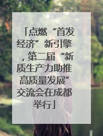 点燃“首发经济”新引擎，第二届“新质生产力助推高质量发展”交流会在成都举行