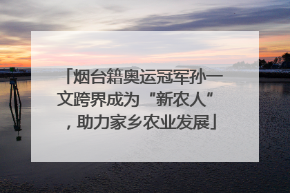 烟台籍奥运冠军孙一文跨界成为“新农人”，助力家乡农业发展