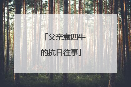 父亲袁四牛的抗日往事