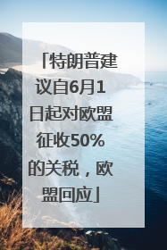 特朗普建议自6月1日起对欧盟征收50%的关税，欧盟回应