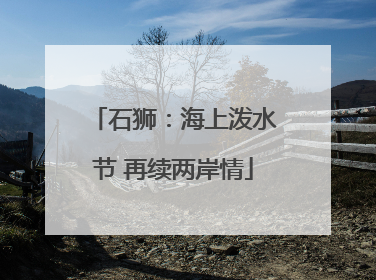 石狮：海上泼水节 再续两岸情