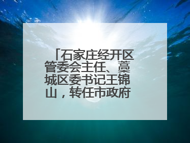石家庄经开区管委会主任、藁城区委书记王锦山，转任市政府二级巡视员