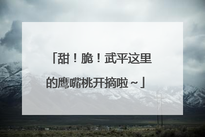 甜！脆！武平这里的鹰嘴桃开摘啦～