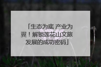 生态为底 产业为翼！解锁莲花山文旅发展的成功密码