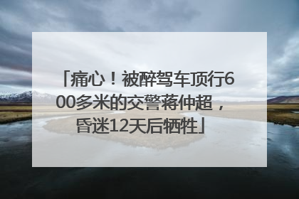 痛心！被醉驾车顶行600多米的交警蒋仲超，昏迷12天后牺牲