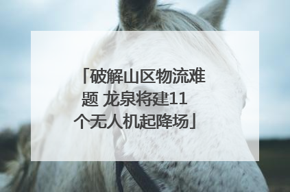 破解山区物流难题 龙泉将建11个无人机起降场