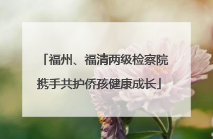 福州、福清两级检察院携手共护侨孩健康成长