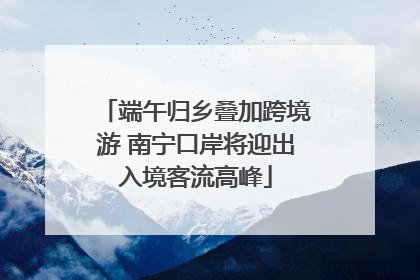 端午归乡叠加跨境游 南宁口岸将迎出入境客流高峰