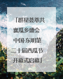 群星荟萃共襄瓜乡盛会 中国·东明第二十届西瓜节开幕式启幕