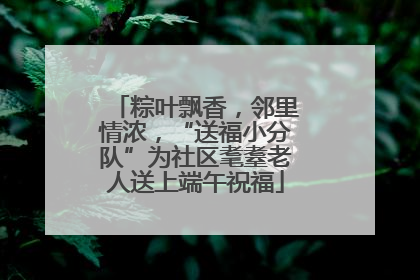 粽叶飘香，邻里情浓，“送福小分队”为社区耄耋老人送上端午祝福