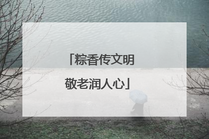 粽香传文明 敬老润人心