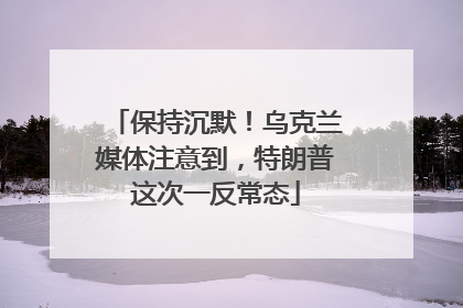 保持沉默！乌克兰媒体注意到，特朗普这次一反常态
