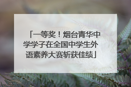 一等奖！烟台青华中学学子在全国中学生外语素养大赛斩获佳绩