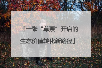 一张“草票”开启的生态价值转化新路径