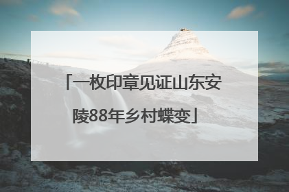 一枚印章见证山东安陵88年乡村蝶变