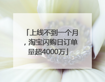 上线不到一个月，淘宝闪购日订单量超4000万
