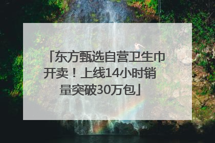 东方甄选自营卫生巾开卖！上线14小时销量突破30万包
