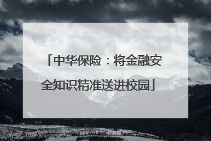 中华保险：将金融安全知识精准送进校园