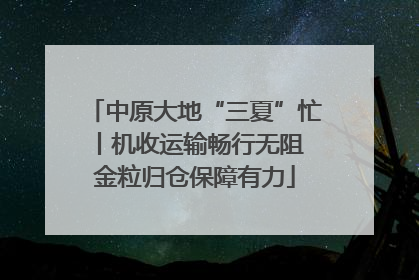 中原大地“三夏”忙丨机收运输畅行无阻 金粒归仓保障有力