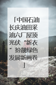 中国石油长庆油田采油六厂屋顶光伏“新衣”扮靓绿色发展新画卷