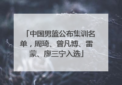 中国男篮公布集训名单，周琦、曾凡博、雷蒙、廖三宁入选