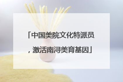 中国美院文化特派员，激活南浔美育基因