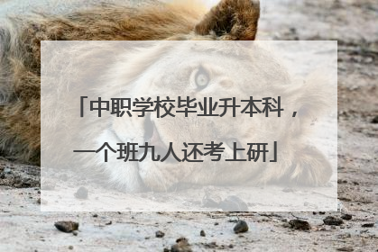 中职学校毕业升本科，一个班九人还考上研