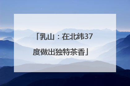 乳山：在北纬37度做出独特茶香