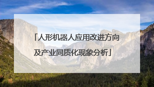 人形机器人应用改进方向及产业同质化现象分析