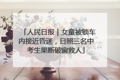 人民日报｜女童被锁车内接近昏迷，日照三名中考生果断破窗救人