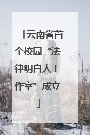 云南省首个校园“法律明白人工作室”成立