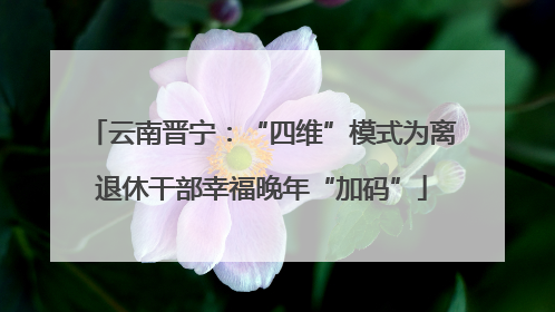 云南晋宁：“四维”模式为离退休干部幸福晚年“加码”