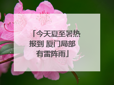 今天夏至暑热报到 厦门局部有雷阵雨