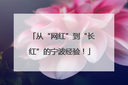 从“网红”到“长红”的宁波经验！