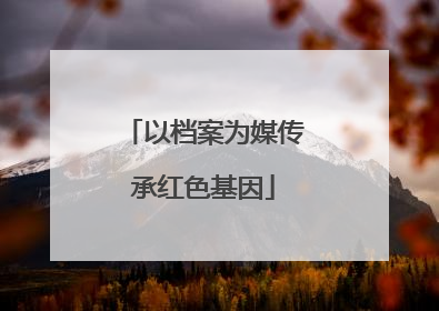以档案为媒传承红色基因