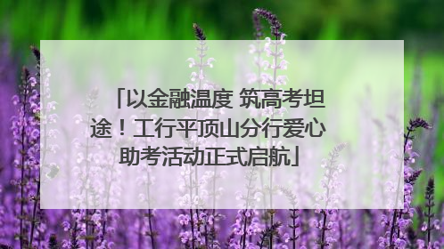 以金融温度 筑高考坦途！工行平顶山分行爱心助考活动正式启航