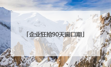 企业狂抢90天窗口期