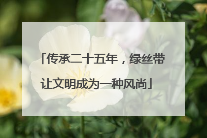 传承二十五年，绿丝带让文明成为一种风尚