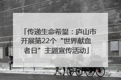 传递生命希望：庐山市开展第22个“世界献血者日”主题宣传活动