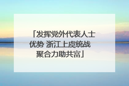 发挥党外代表人士优势 浙江上虞统战聚合力助共富