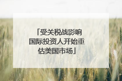 受关税战影响 国际投资人开始重估美国市场