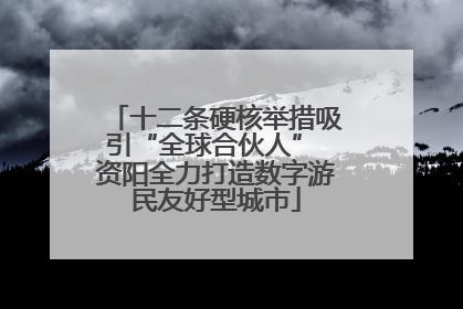 十二条硬核举措吸引“全球合伙人” 资阳全力打造数字游民友好型城市