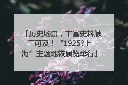 历史场景，丰富史料触手可及！“1925?上海”主题地铁展览举行