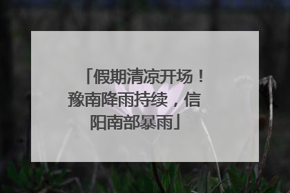 假期清凉开场！豫南降雨持续，信阳南部暴雨